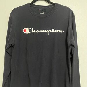 Champion Navy Long Sleeve Shirt Size M